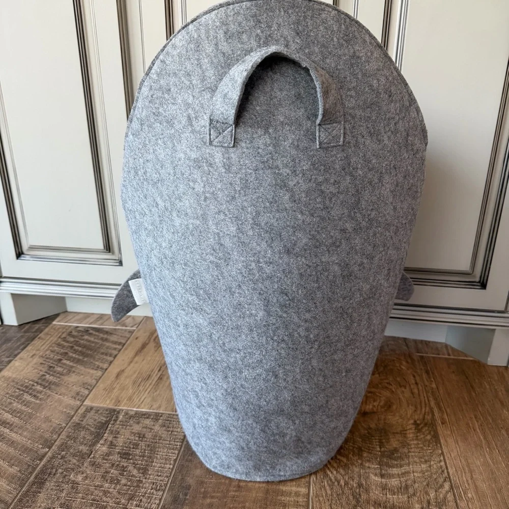 Little Stackers Gray Shark Felt Basket Hamper Toy Storage
